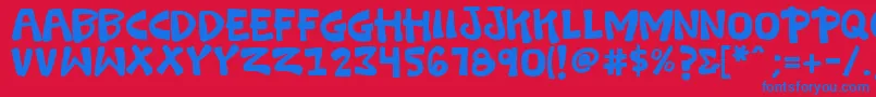 K26swashbuckle Font – Blue Fonts on Red Background