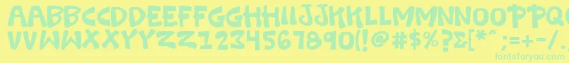 K26swashbuckle Font – Green Fonts on Yellow Background