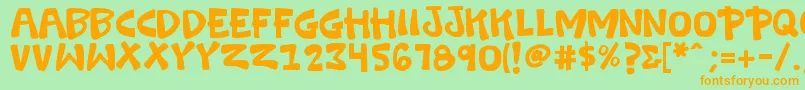 K26swashbuckle Font – Orange Fonts on Green Background