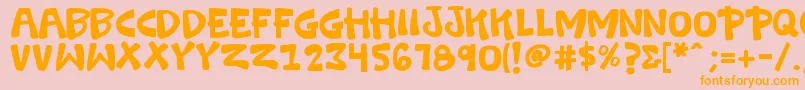 K26swashbuckle Font – Orange Fonts on Pink Background