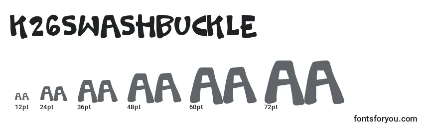 K26swashbuckle Font Sizes