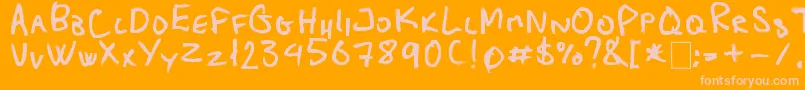 Gunnar-Schriftart – Rosa Schriften auf orangefarbenem Hintergrund