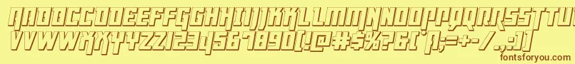 Dangerflight3Dital Font – Brown Fonts on Yellow Background