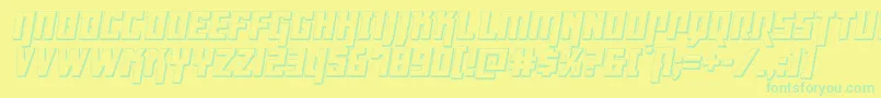 Dangerflight3Dital Font – Green Fonts on Yellow Background