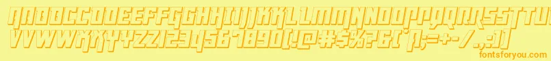 Fonte Dangerflight3Dital – fontes laranjas em um fundo amarelo