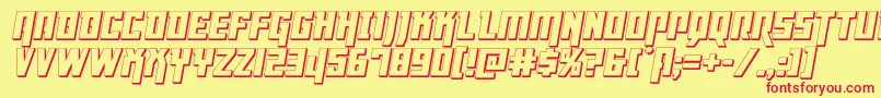 Dangerflight3Dital Font – Red Fonts on Yellow Background