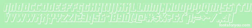 Dangerflight3Dital Font – White Fonts on Green Background