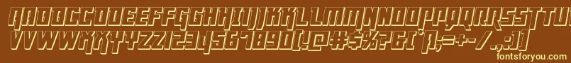 Dangerflight3Dital Font – Yellow Fonts on Brown Background