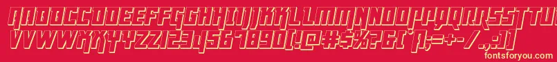 Dangerflight3Dital Font – Yellow Fonts on Red Background