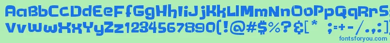 TimiTimi Font – Blue Fonts on Green Background