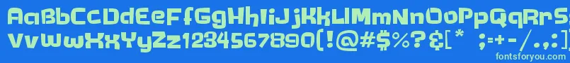 TimiTimi Font – Green Fonts on Blue Background