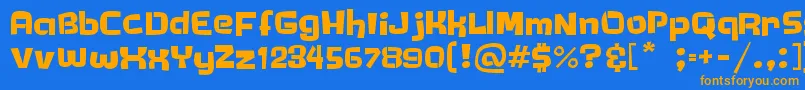 Fonte TimiTimi – fontes laranjas em um fundo azul