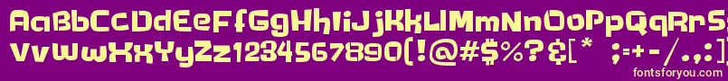 TimiTimi Font – Yellow Fonts on Purple Background