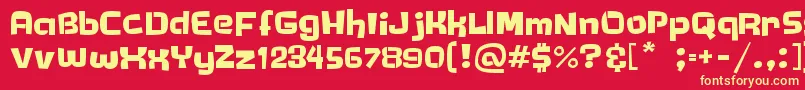 TimiTimi Font – Yellow Fonts on Red Background