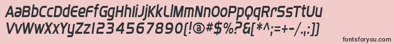 フォントSffourchecondenseditalic – ピンクの背景に黒い文字
