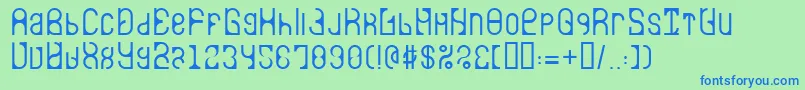 Czcionka LvdcAuroradance – niebieskie czcionki na zielonym tle
