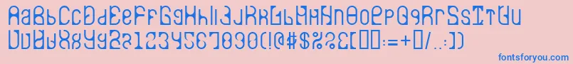 フォントLvdcAuroradance – ピンクの背景に青い文字