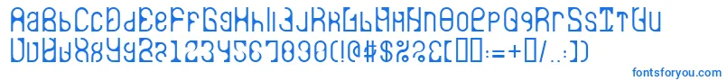 フォントLvdcAuroradance – 白い背景に青い文字