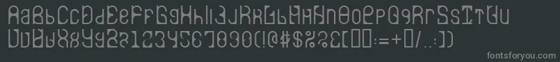 フォントLvdcAuroradance – 黒い背景に灰色の文字