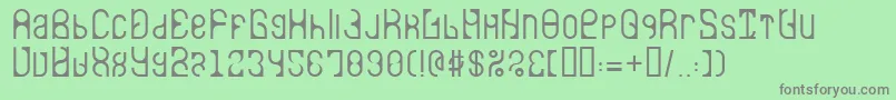 LvdcAuroradance-fontti – harmaat kirjasimet vihreällä taustalla