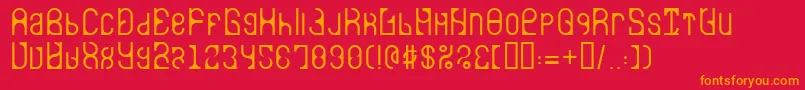 LvdcAuroradance Font – Orange Fonts on Red Background