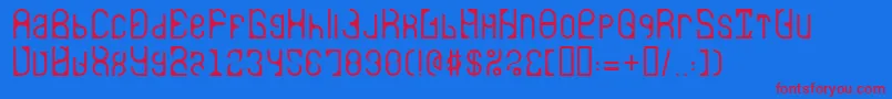 LvdcAuroradance Font – Red Fonts on Blue Background