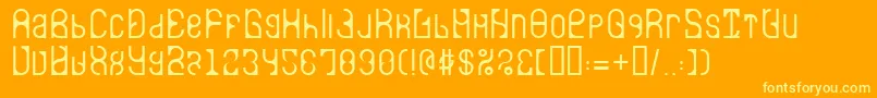 LvdcAuroradance Font – Yellow Fonts on Orange Background
