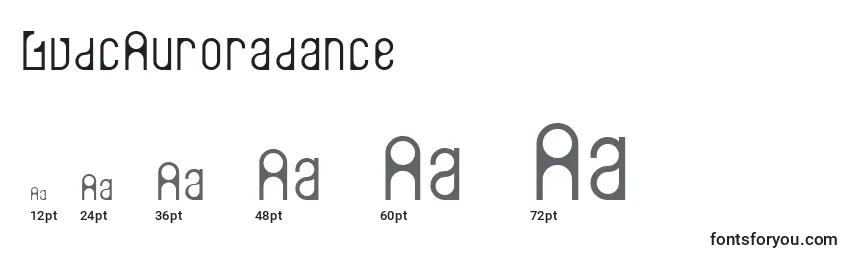 Размеры шрифта LvdcAuroradance