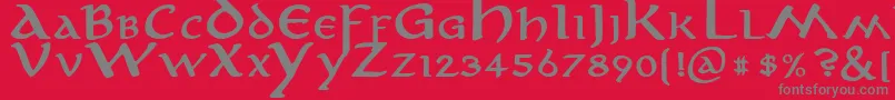AnironBold Font – Gray Fonts on Red Background