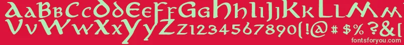 AnironBold Font – Green Fonts on Red Background