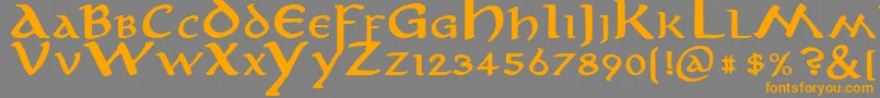 AnironBold Font – Orange Fonts on Gray Background