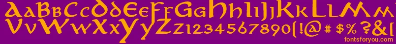 AnironBold Font – Orange Fonts on Purple Background