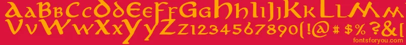 AnironBold Font – Orange Fonts on Red Background