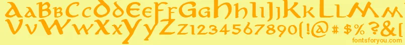 AnironBold Font – Orange Fonts on Yellow Background