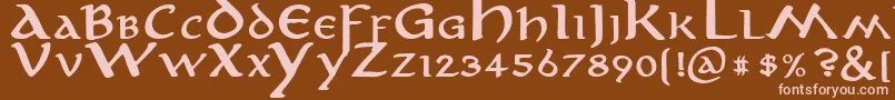 AnironBold Font – Pink Fonts on Brown Background
