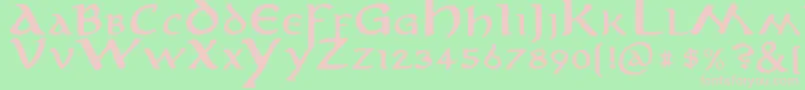 AnironBold Font – Pink Fonts on Green Background