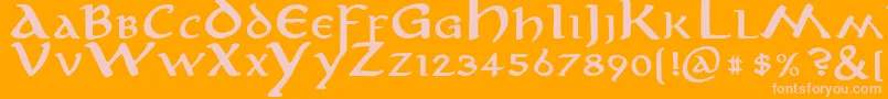 AnironBold Font – Pink Fonts on Orange Background