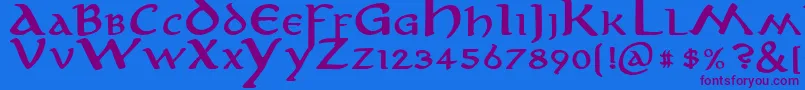 AnironBold Font – Purple Fonts on Blue Background