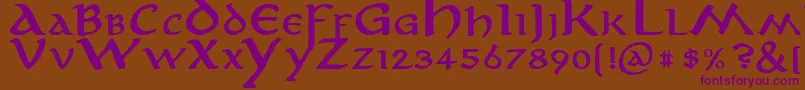 AnironBold Font – Purple Fonts on Brown Background