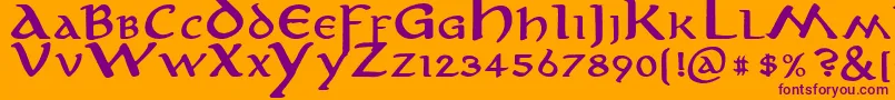 AnironBold Font – Purple Fonts on Orange Background
