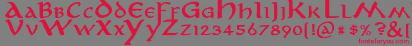 AnironBold Font – Red Fonts on Gray Background