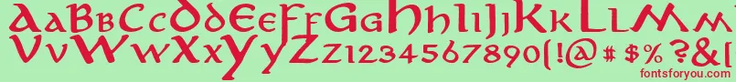 AnironBold Font – Red Fonts on Green Background