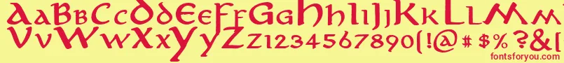 AnironBold Font – Red Fonts on Yellow Background