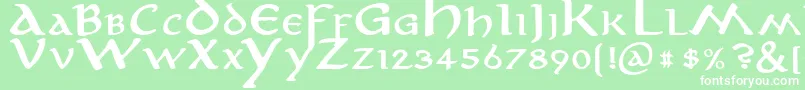 AnironBold Font – White Fonts on Green Background