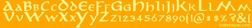 AnironBold Font – Yellow Fonts on Orange Background