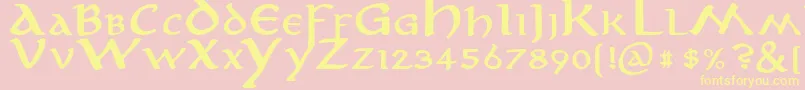 AnironBold Font – Yellow Fonts on Pink Background