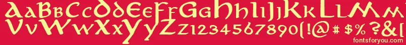 AnironBold Font – Yellow Fonts on Red Background