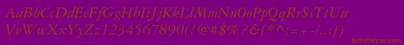 Garamond3ltstdItalic Font – Brown Fonts on Purple Background