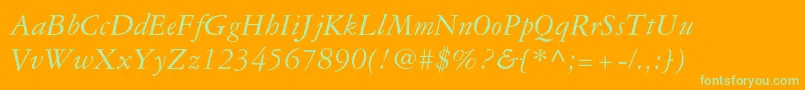 Garamond3ltstdItalic Font – Green Fonts on Orange Background