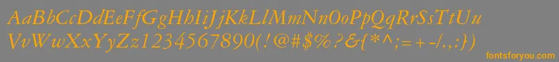 Garamond3ltstdItalic Font – Orange Fonts on Gray Background